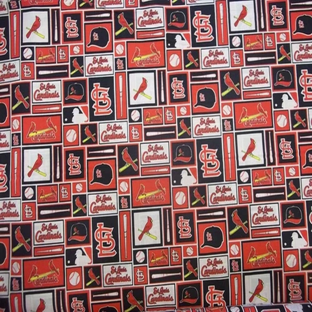 ST LOUIS CARDINALS MLB 100% COTTON 1/2 PIECE BRAND NEW DESIGN "GO CARDS"