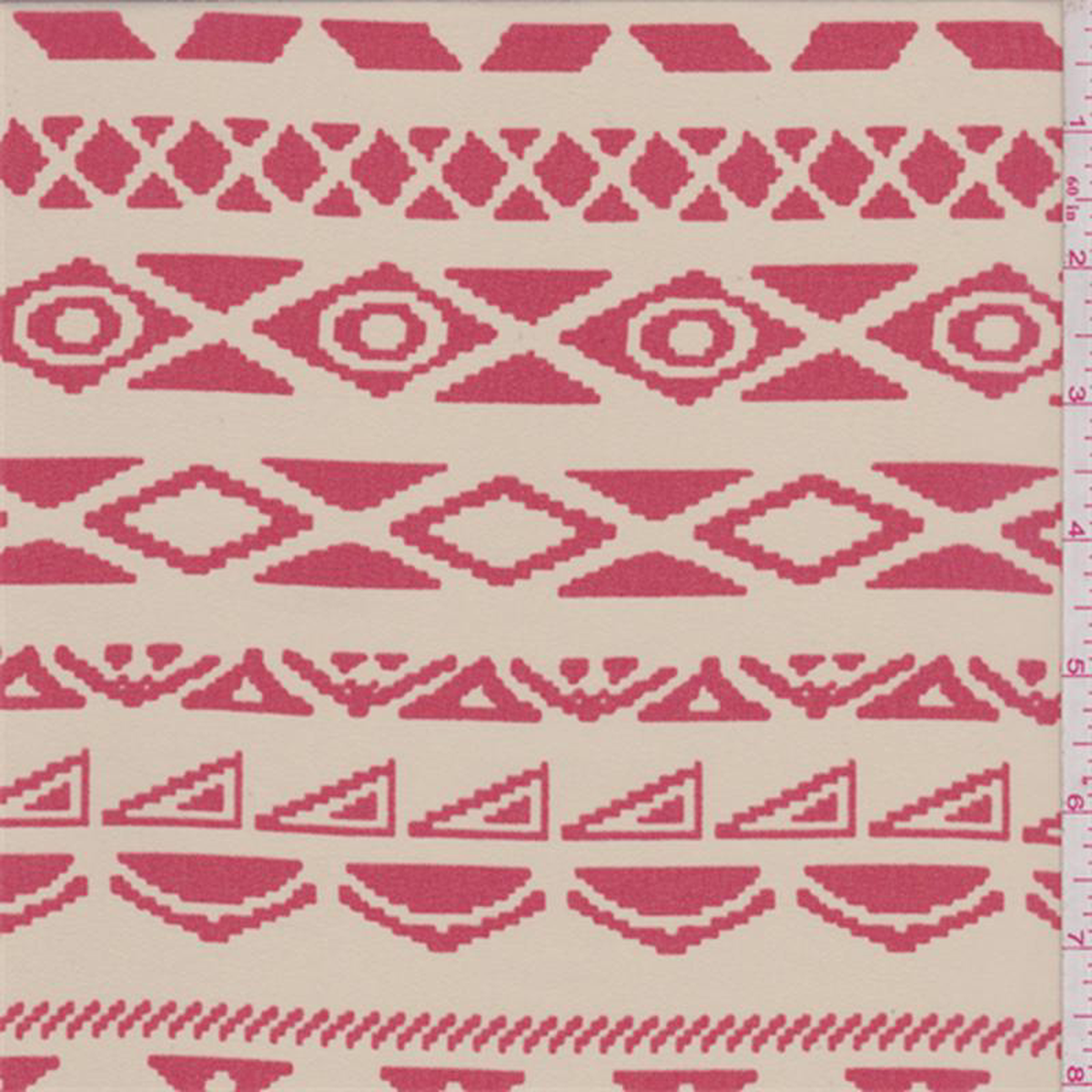 3 12 YD PC-BeigeCoral Red Southwest Stripe Hi-Multi Chiffon Fabric
