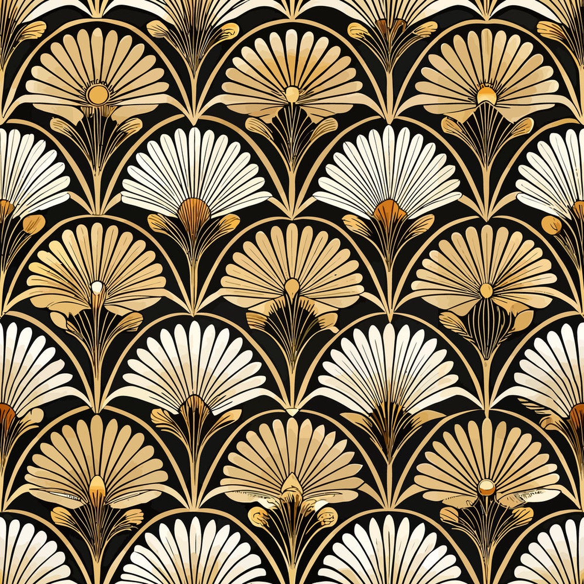 Art Deco Florals Pattern 2 Quilting Cotton Fabric