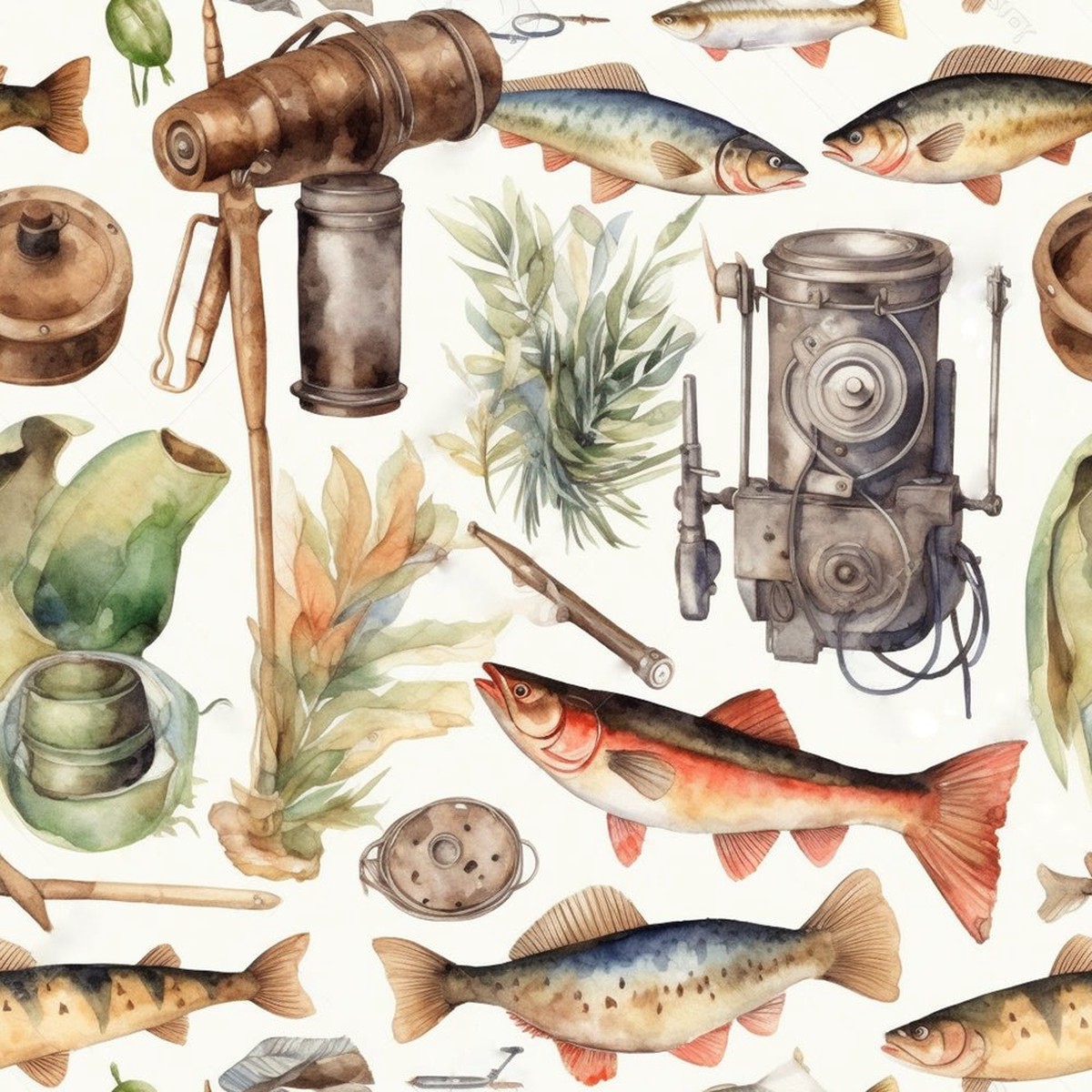 Fishing Up North Pattern 3 Fabric