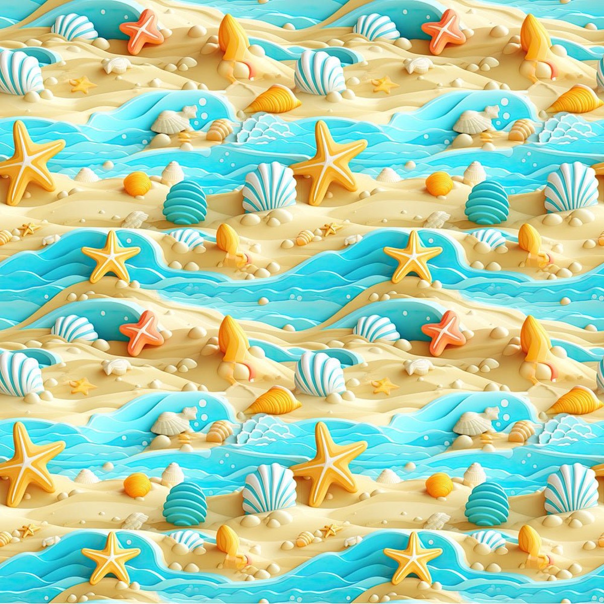 Life Is Better at the Beach Pattern 1 Fabric