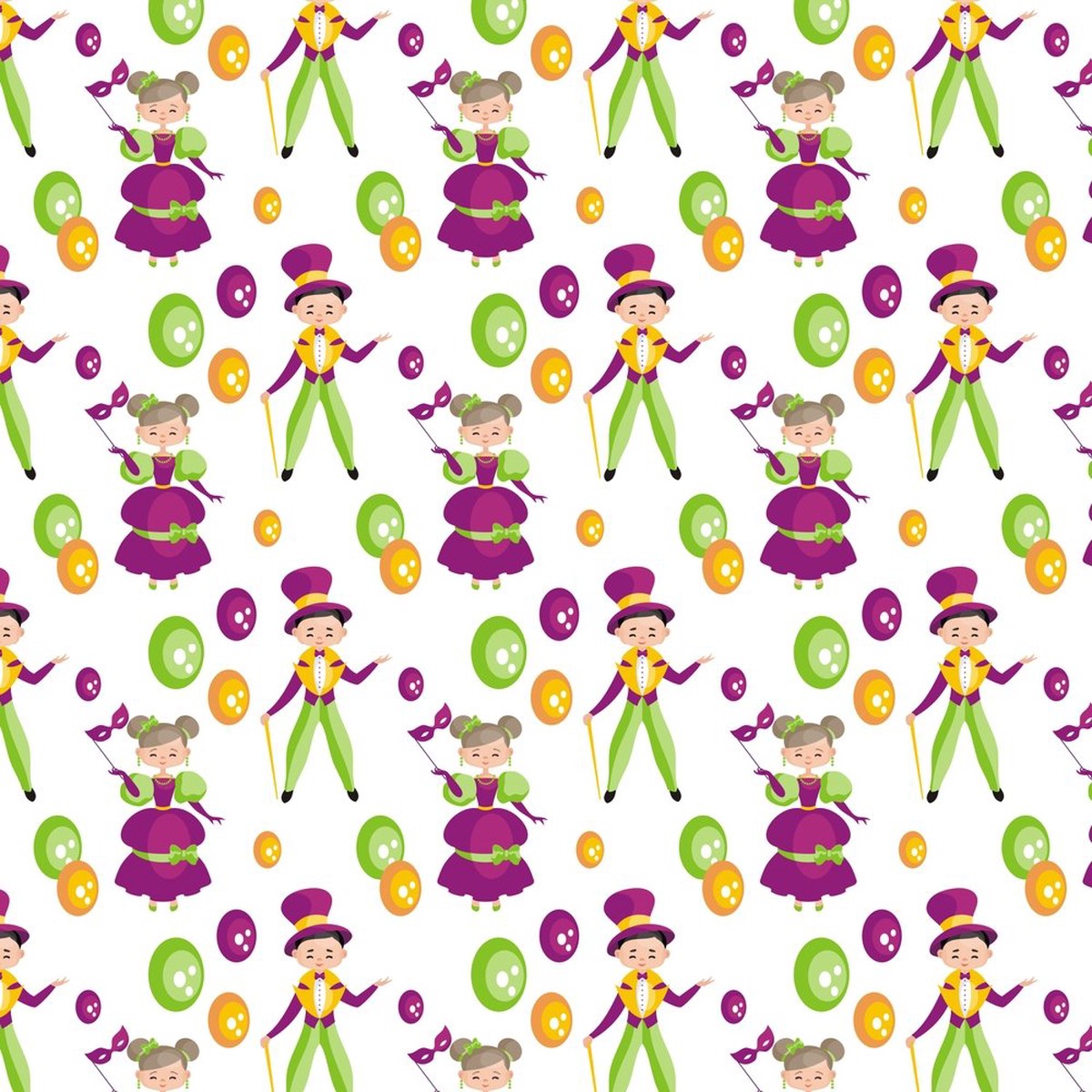 Mardi Gras Theme Parade Fabric - Variation 2