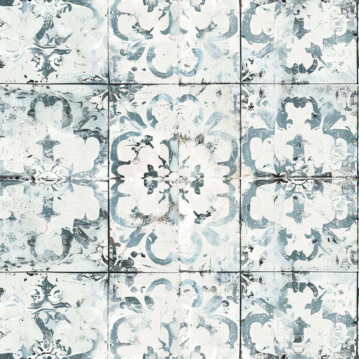 Vintage Farmhouse Blue Pattern 17 Quilting Cotton Fabric