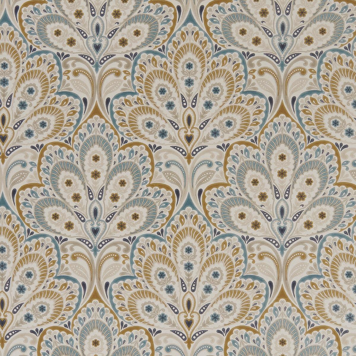 CLARKE AND CLARKE - PERSIA- TEAL/SPICE - Fabric by the Yard - TEAL/SPICE