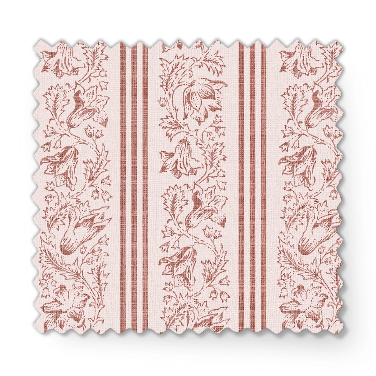 Vintage Floral Stripes on Brown Fabric