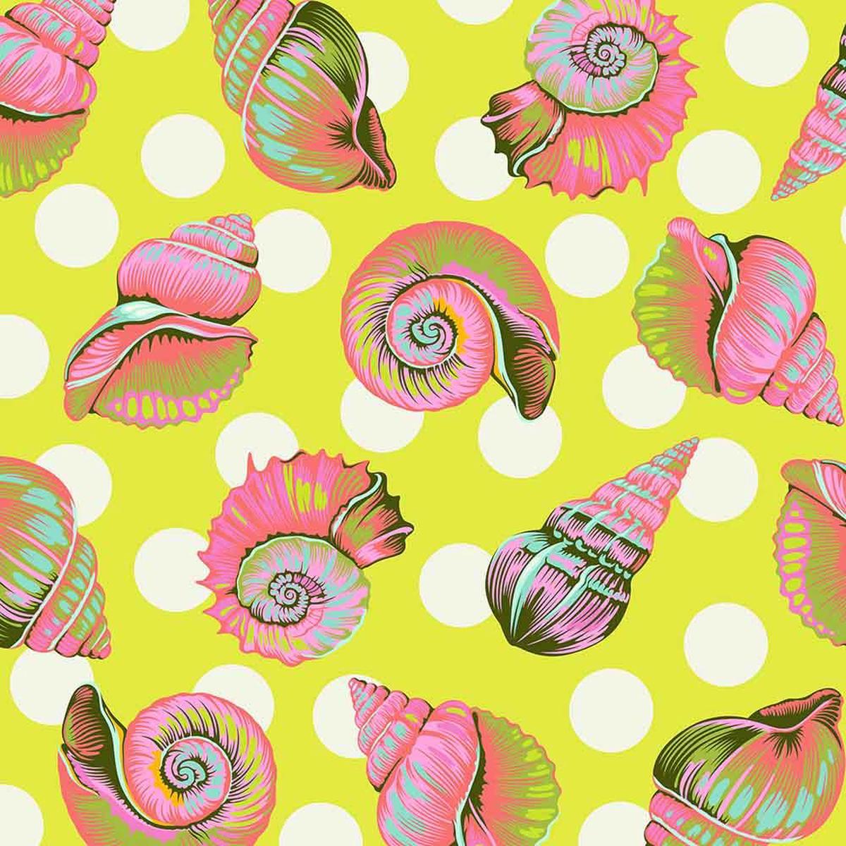 FreeSpirit Fabrics - Floral Reef by Tula Pink - Big Shelly - Seagrass - 108" Wide Yardage