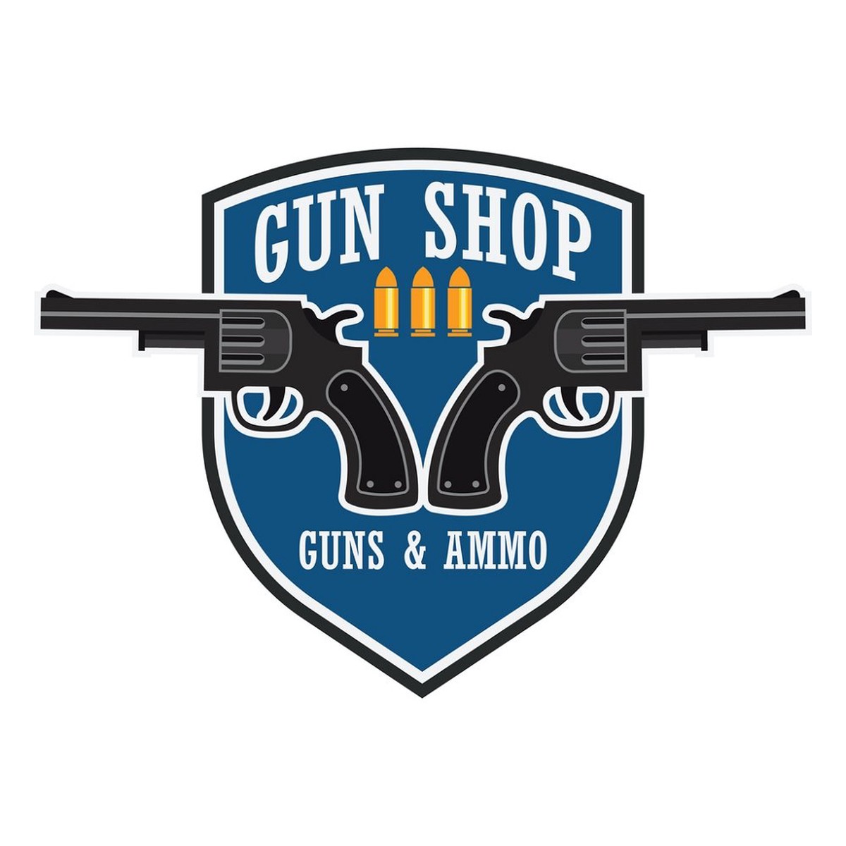 Gun Shop Fabric Panel Variation 1 Fabric Panel - Blue