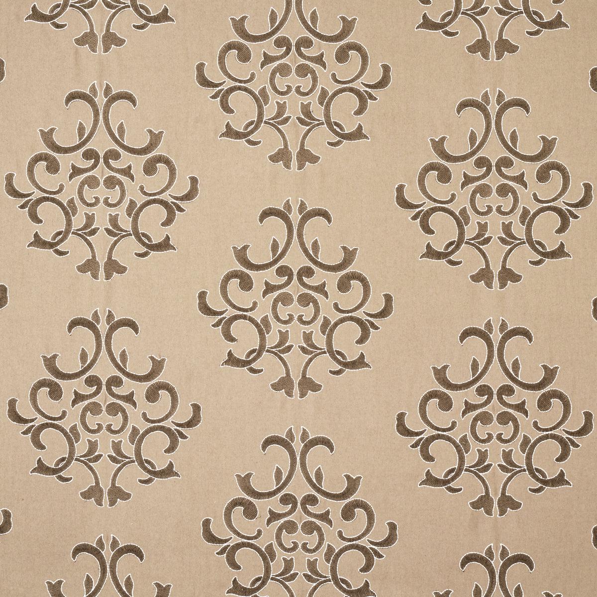 Byron Embroidered Wool Buckskin Fabric