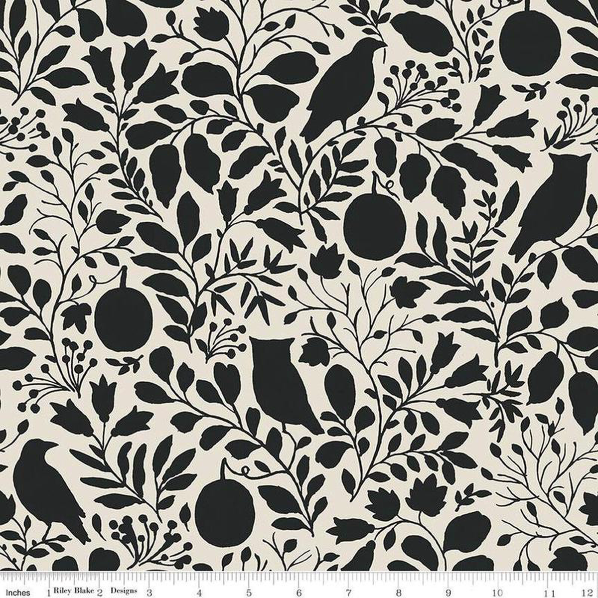 Fabric Riley Blake Cream Trick or Treat Silhouette 1088243 Wide Back by the Quarter Yard WB15967-CREAM
