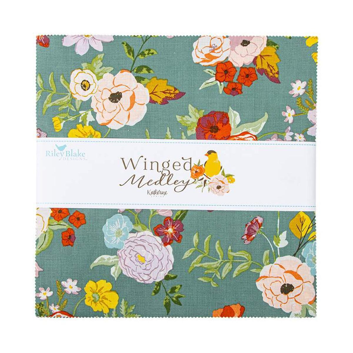 SALE Winged Medley Layer Cake 10" Stacker Bundle - Riley Blake Designs - 42-Piece Precut - Floral - Quilting Cotton Fabric