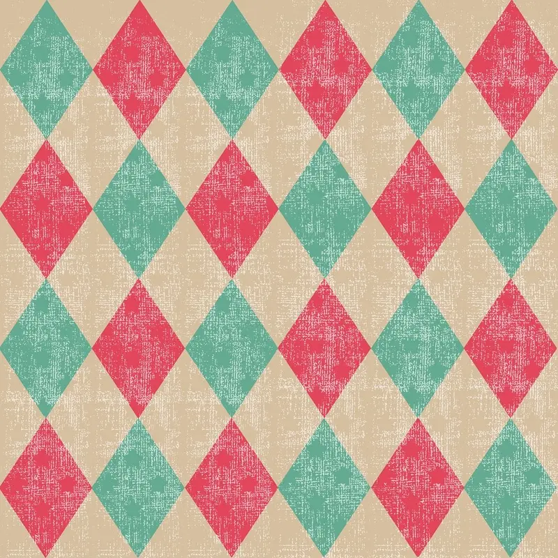 Retro Christmas Diamonds Fabric