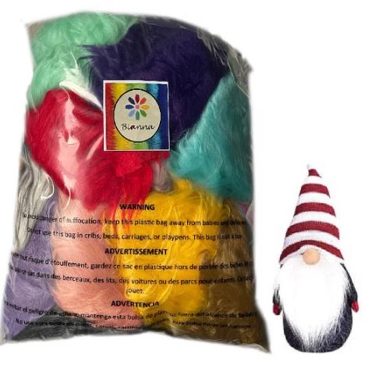 Bianna Creations 1lb Mixed Random Colors Craft Faux Fur Scrap Bag Remnant Pieces
