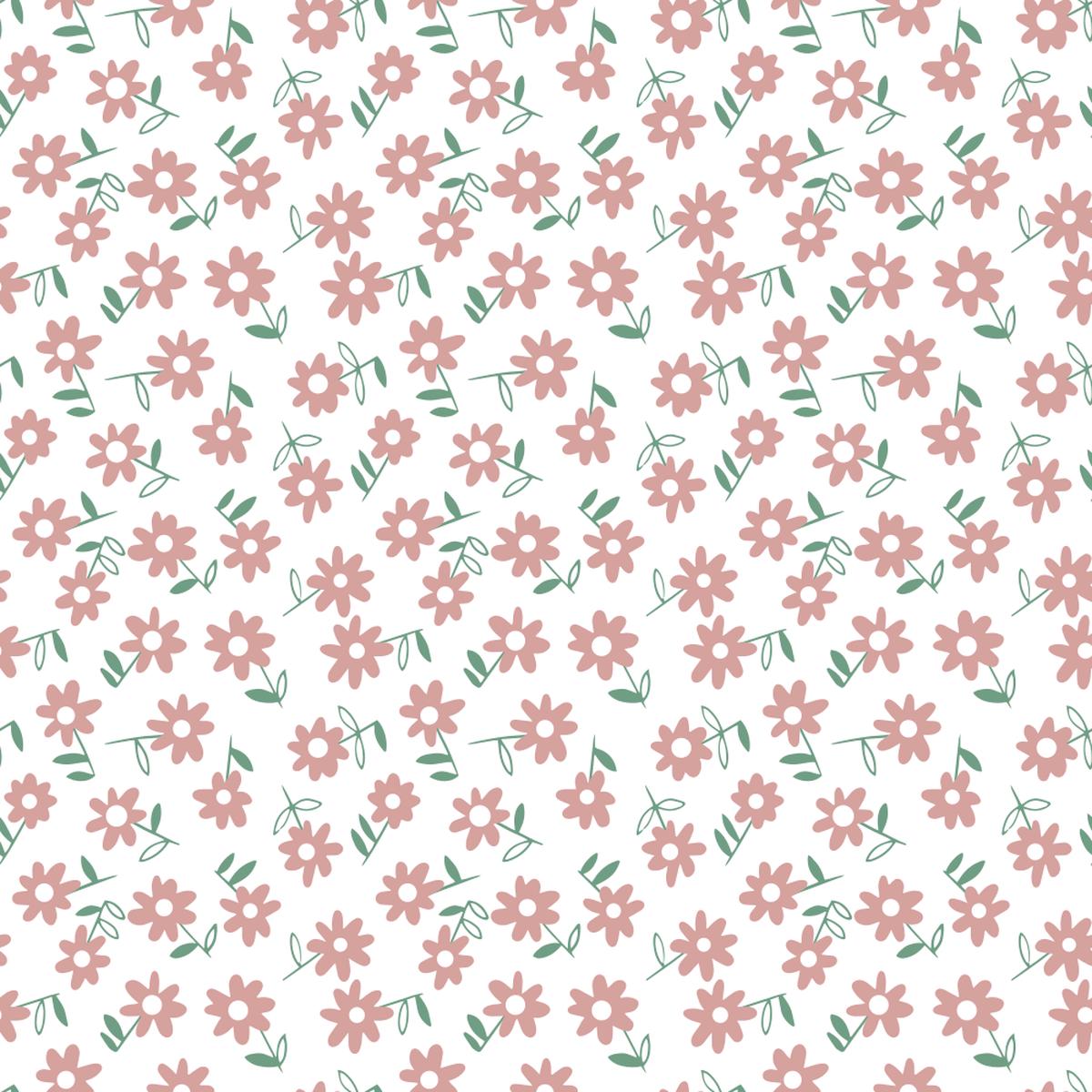 Ditsy Meadows Fabric - Rose Gold