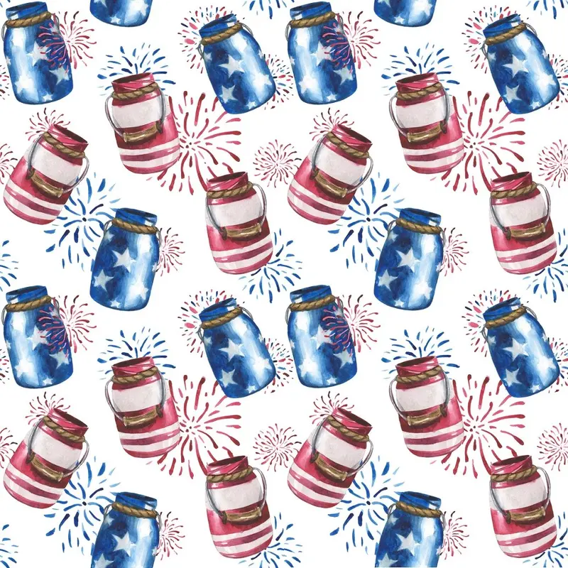 Patriotic Mason Jars Fabric