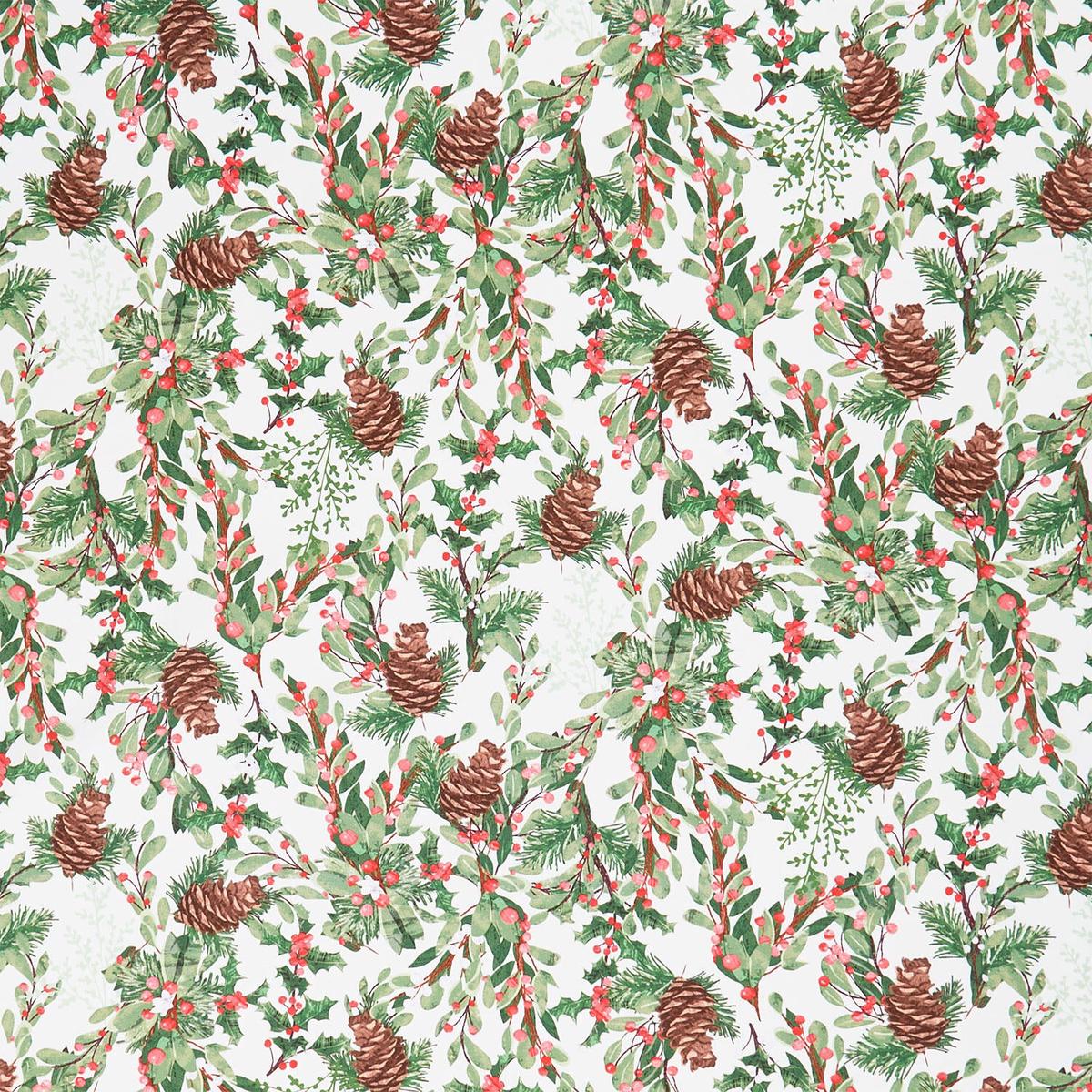 Snowbirds - Winter Greenery Snow Yardage