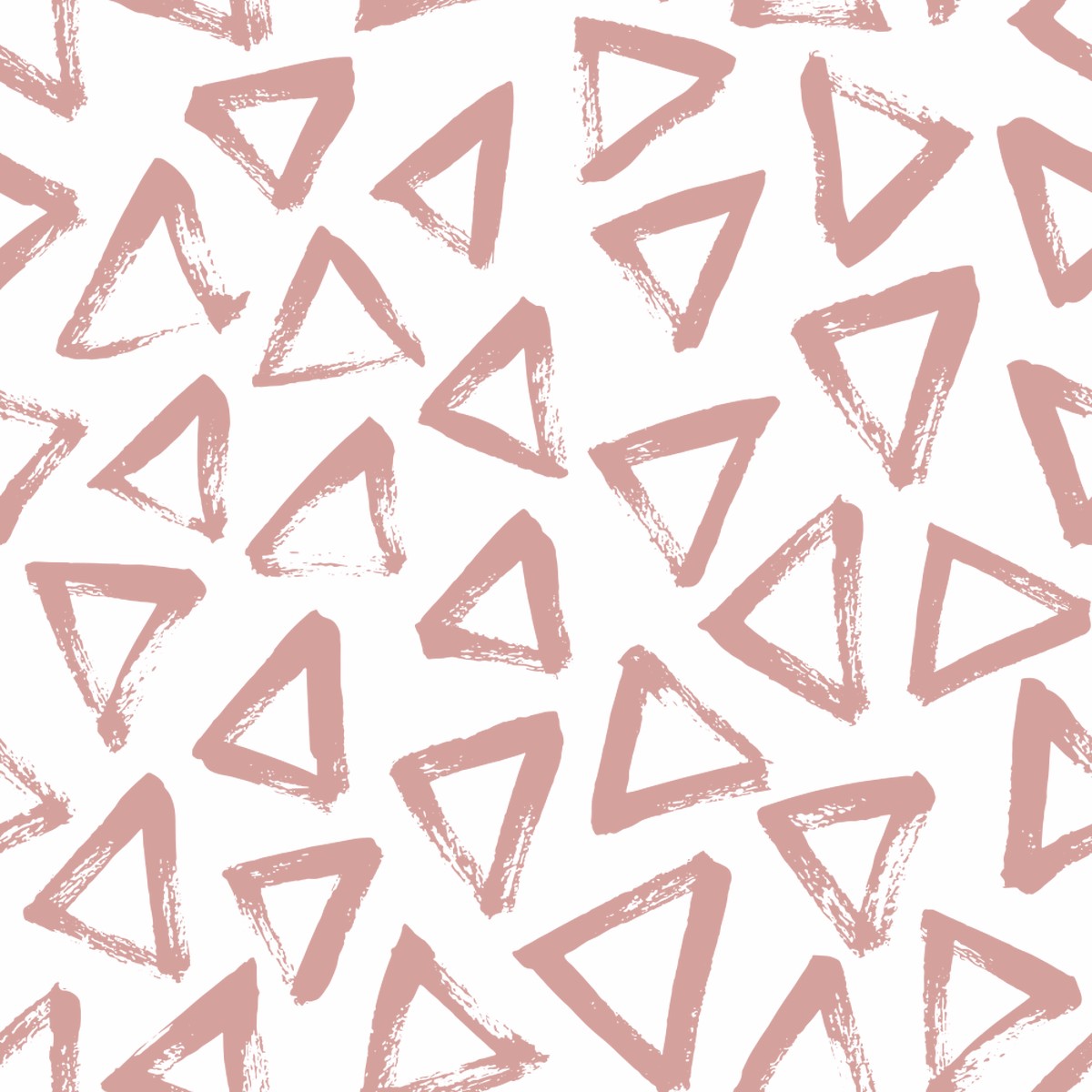 Hand Drawn Triangles Fabric - Rose Gold