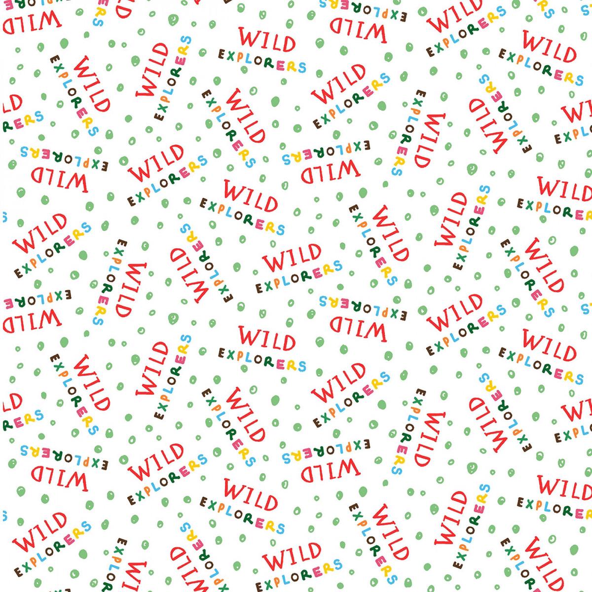 Jungle Explorers | Explorer Words White by Michael Miller Fabrics