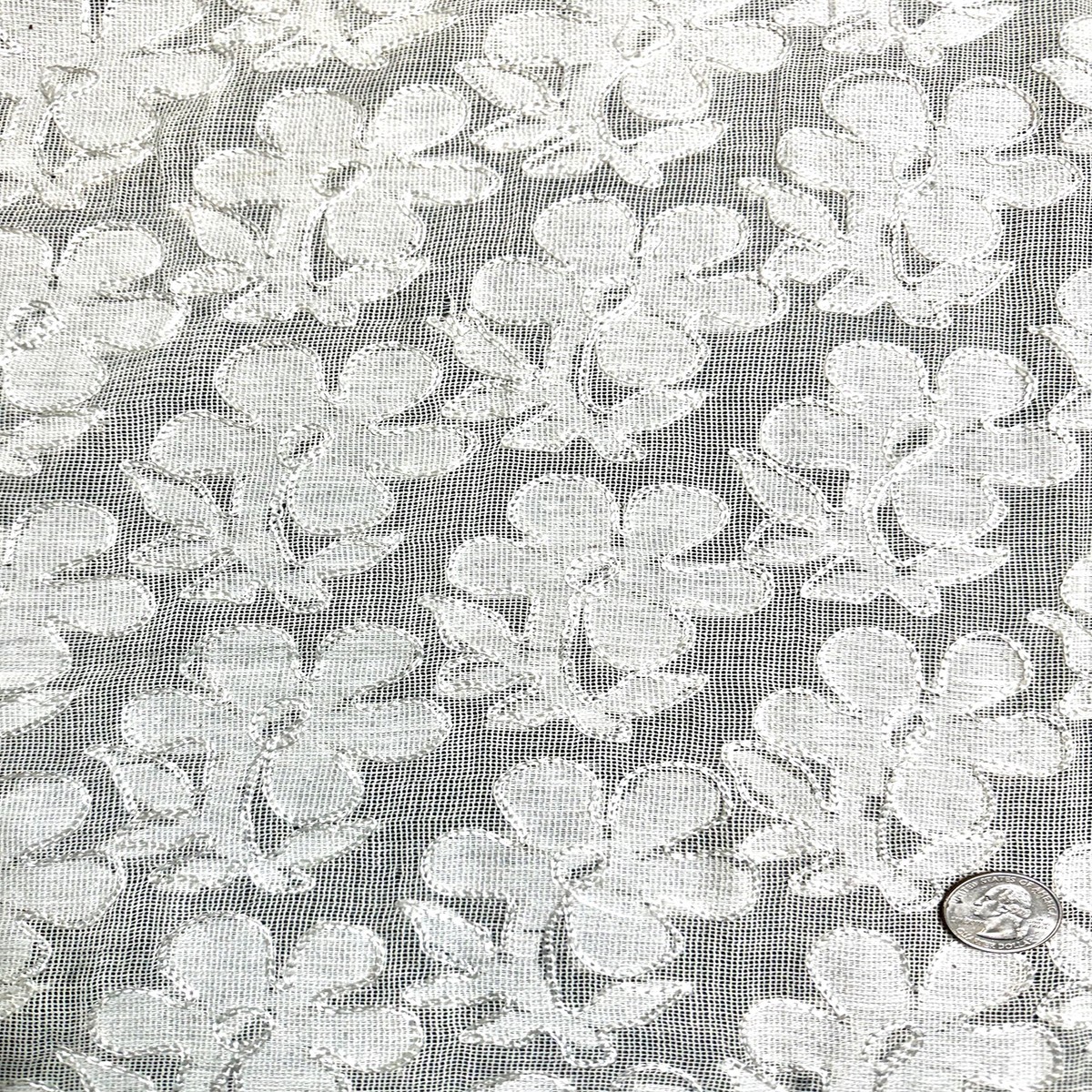 Natural White Flower Cotton Novelty COT-033
