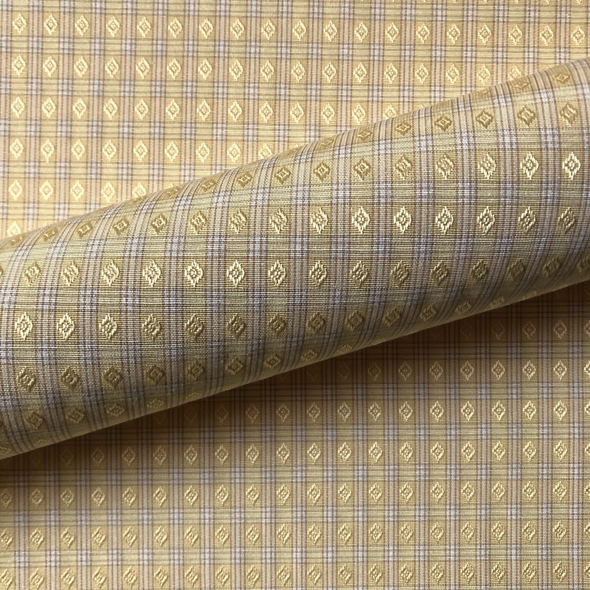 Traditional Canary Diamond Geometric Cotton Upholstery Fabric 56"