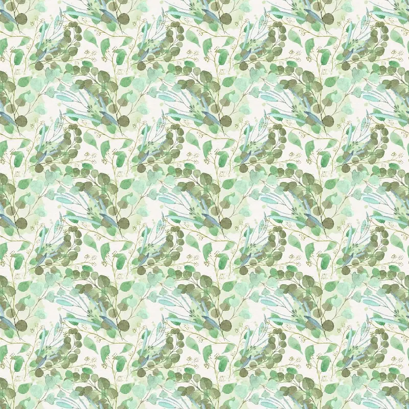 Fields of Eucalyptus Allover Fabric - White