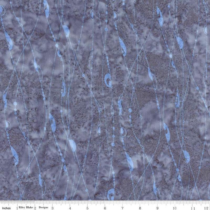 Fabric Riley Blake Rayon Batiks Steel Sapphire by the Quarter Yard BTR23130-163
