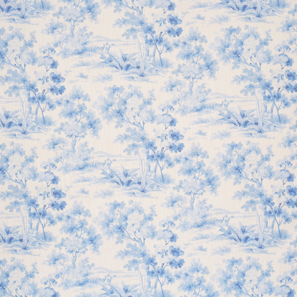 Countryside Morning Blue And White Fabric