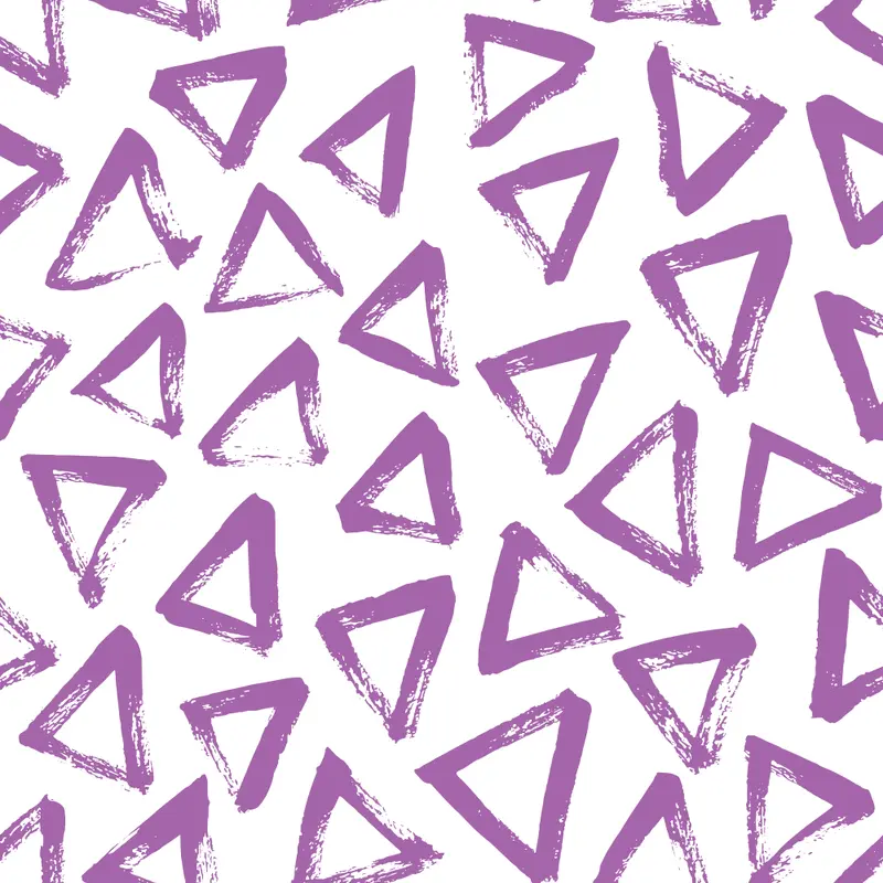 Hand Drawn Triangles Fabric - Soft Purple