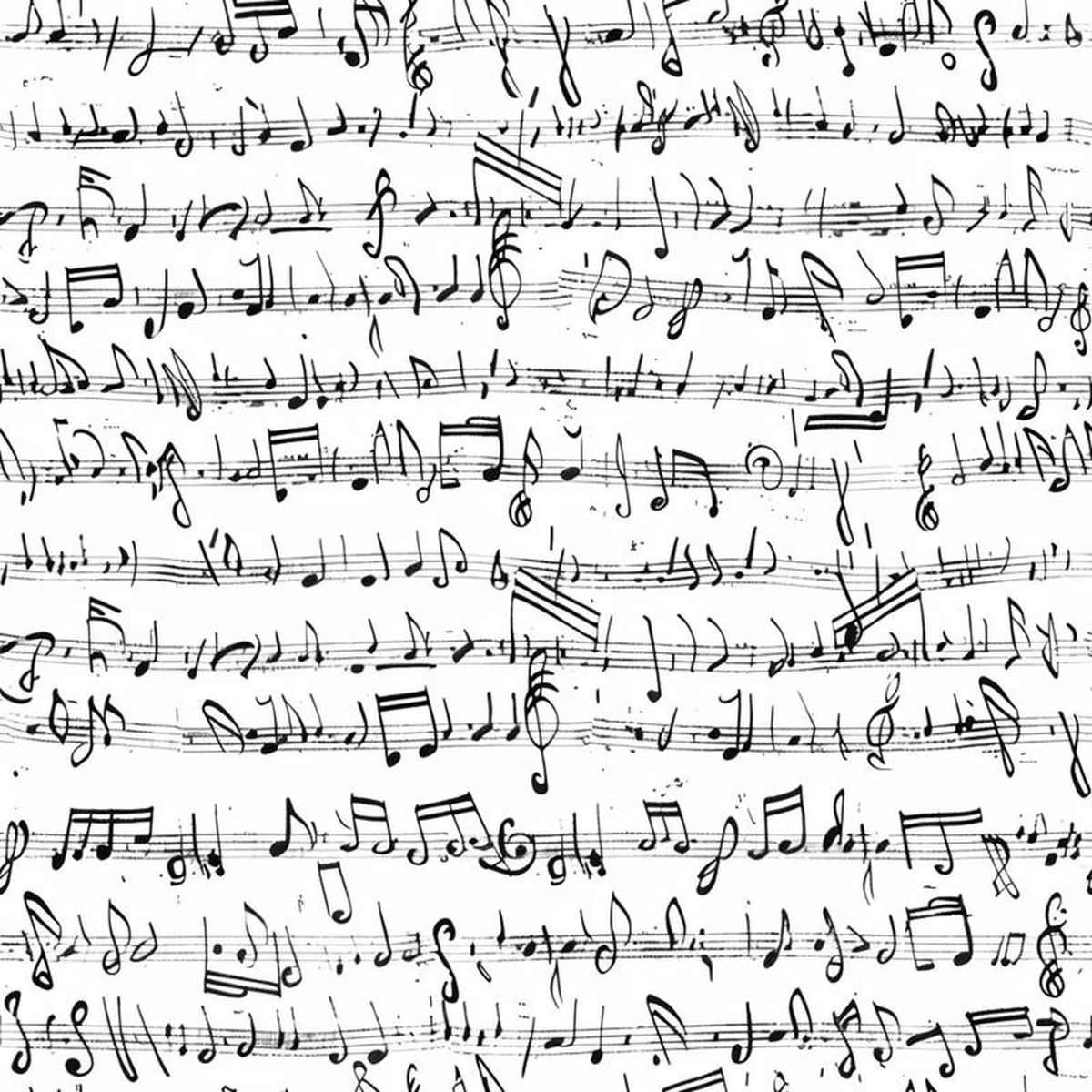 Handwritten Music Pattern 2 Quilting Cotton Fabric