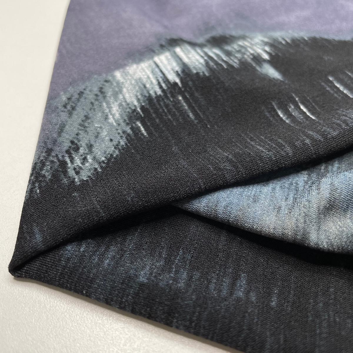 An Abstract Night - Jersey Polyester Blend Knit - Black Multi Abstract - 0.75M Bundle