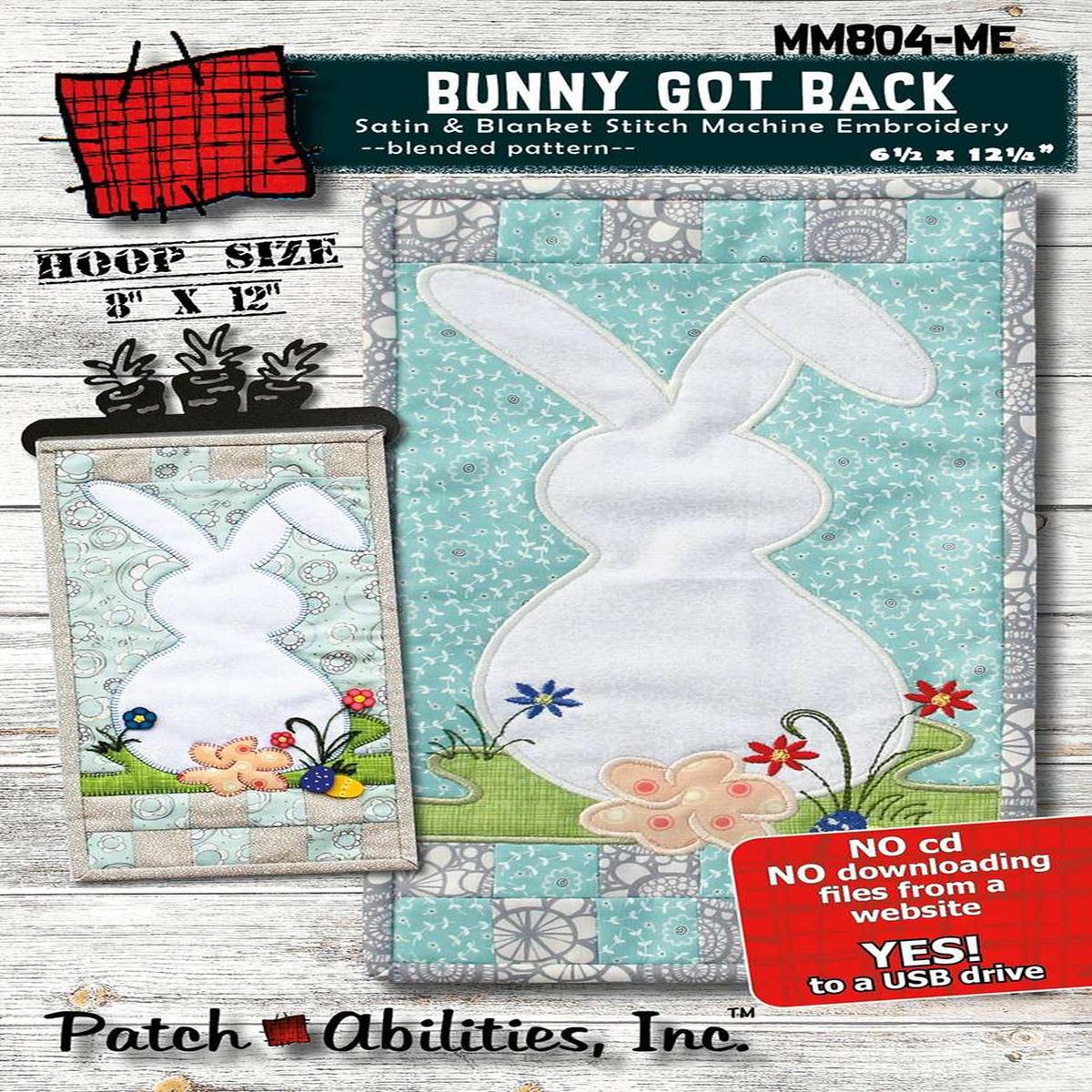 Bunny Got Back Pattern Machine Embroidery Version