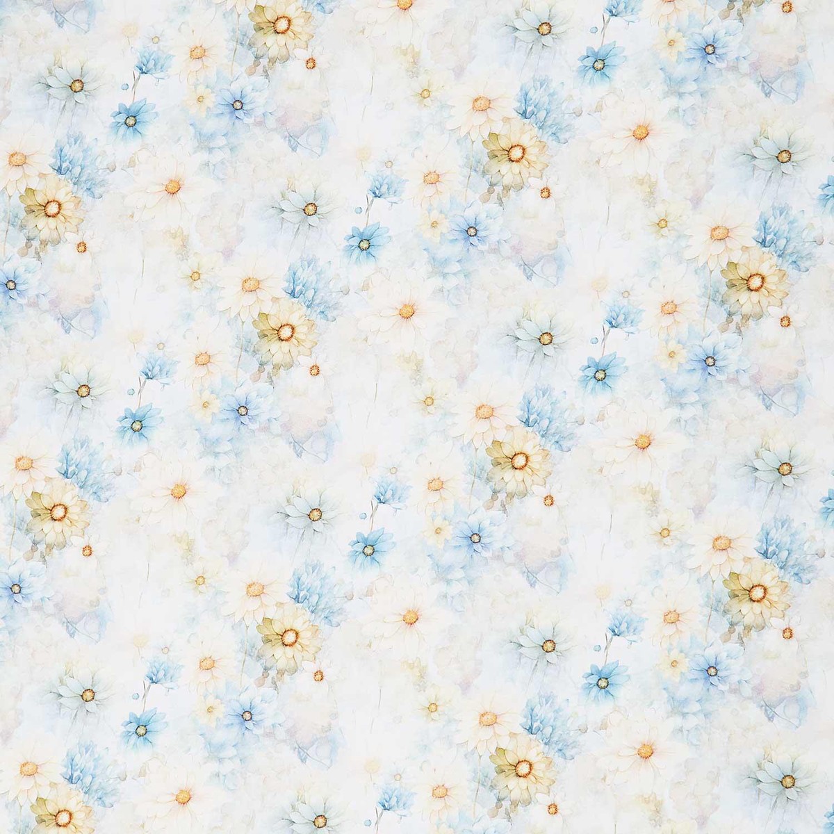 Forest Whispers - Daisy Bloom Blue Yardage