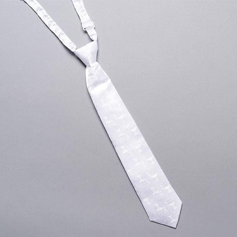 White Damask First Communion Tie for Boys