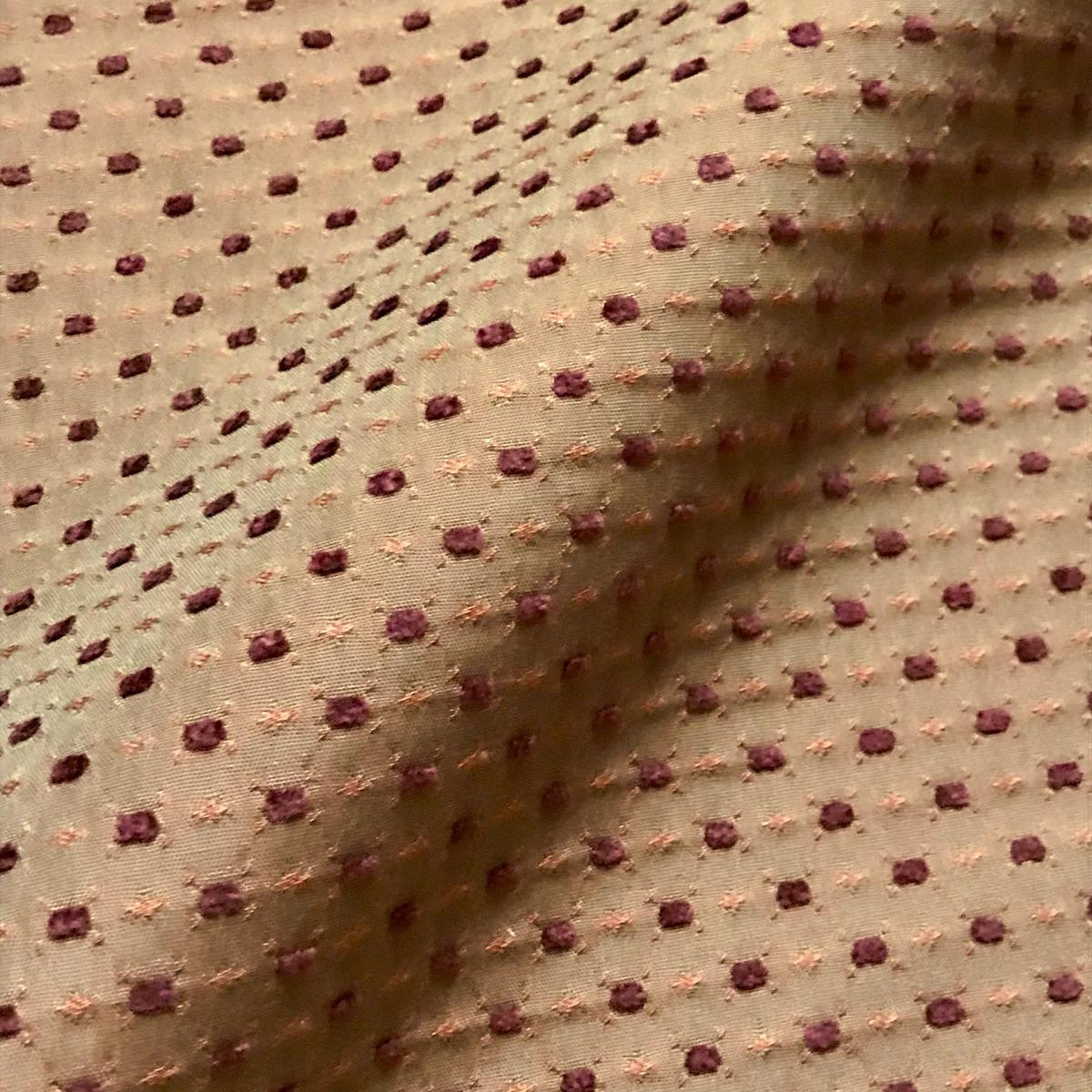 Gold Red Dobby Dot Embroidered Upholstery Fabric 54"