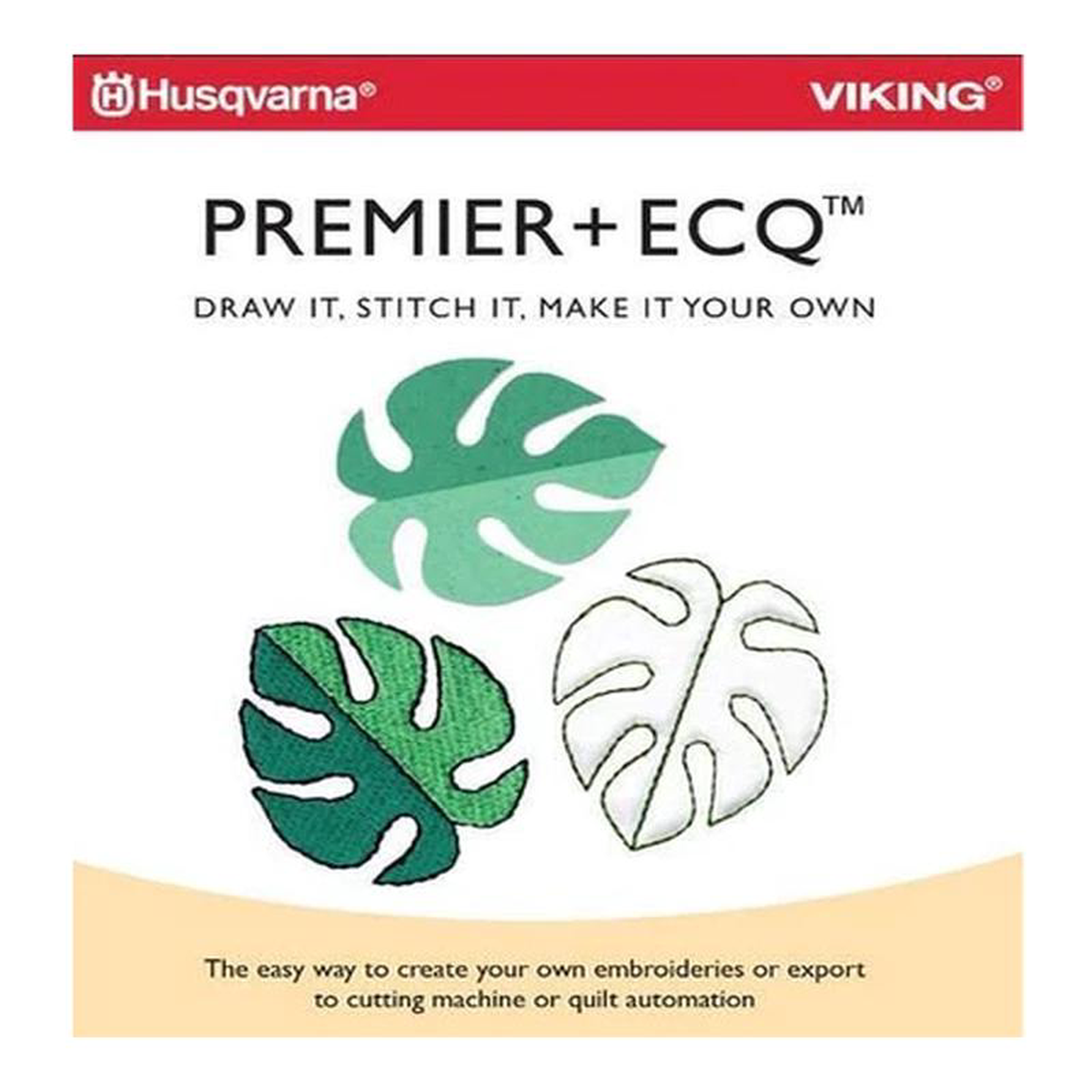 Husqvarna Viking PREMIER ECQ Embroider Cut Quilt Embroidery Software