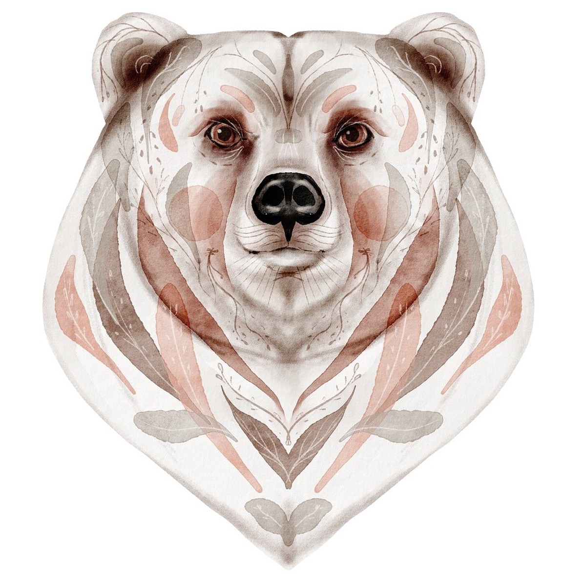 Northern Woods Bear Head Fabric Panel