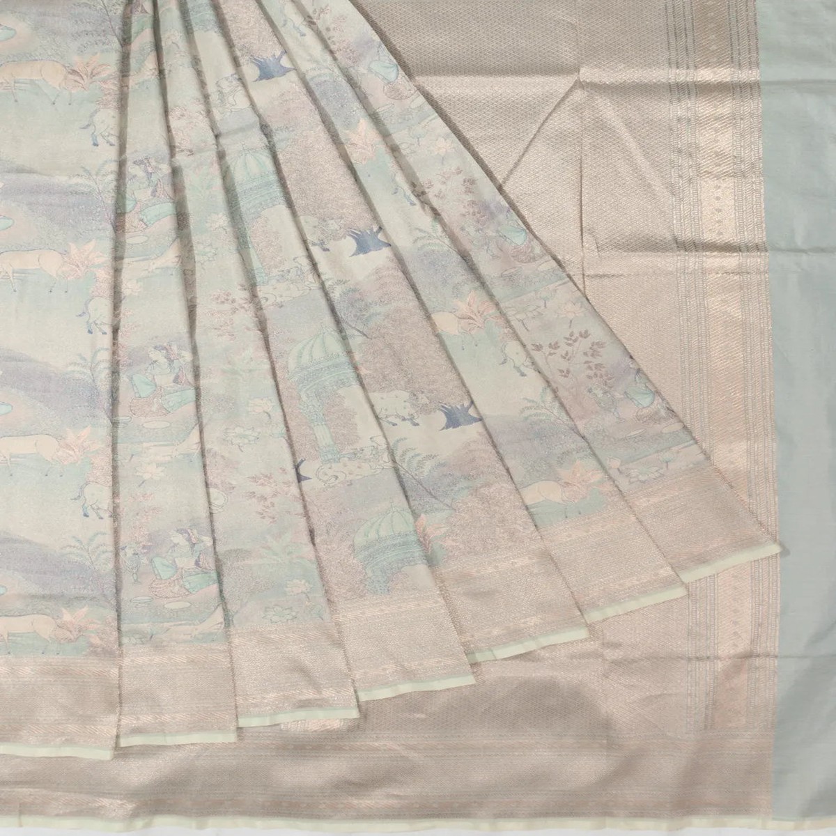 Banarasi Silk Tissue Brocade Multicolour Saree