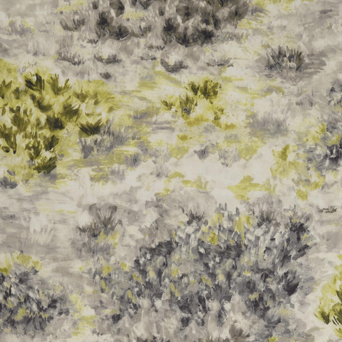 CLARKE AND CLARKE - FIORE- CHARCOAL/CHARTREUSE - Fabric by the Yard - CHARCOAL/CHARTREUSE