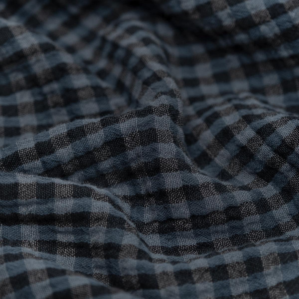 Gingham Organic Cotton Double Gauze - Ocean/Midnight Blue