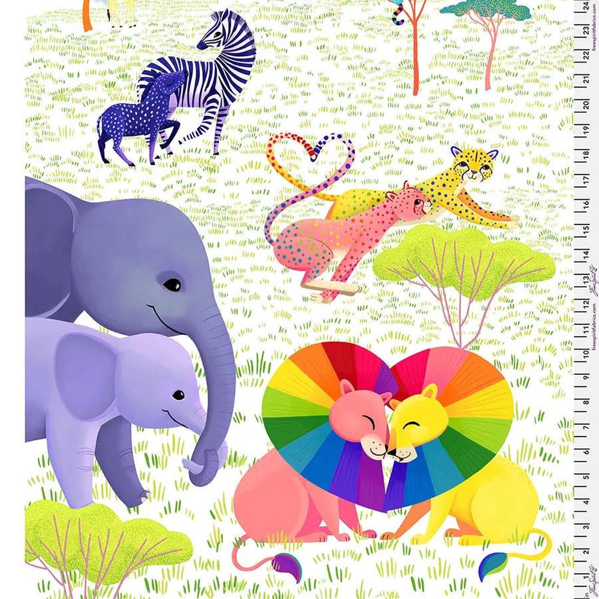Love in the Wild Panel Cotton 4445 Fabric Per Yard