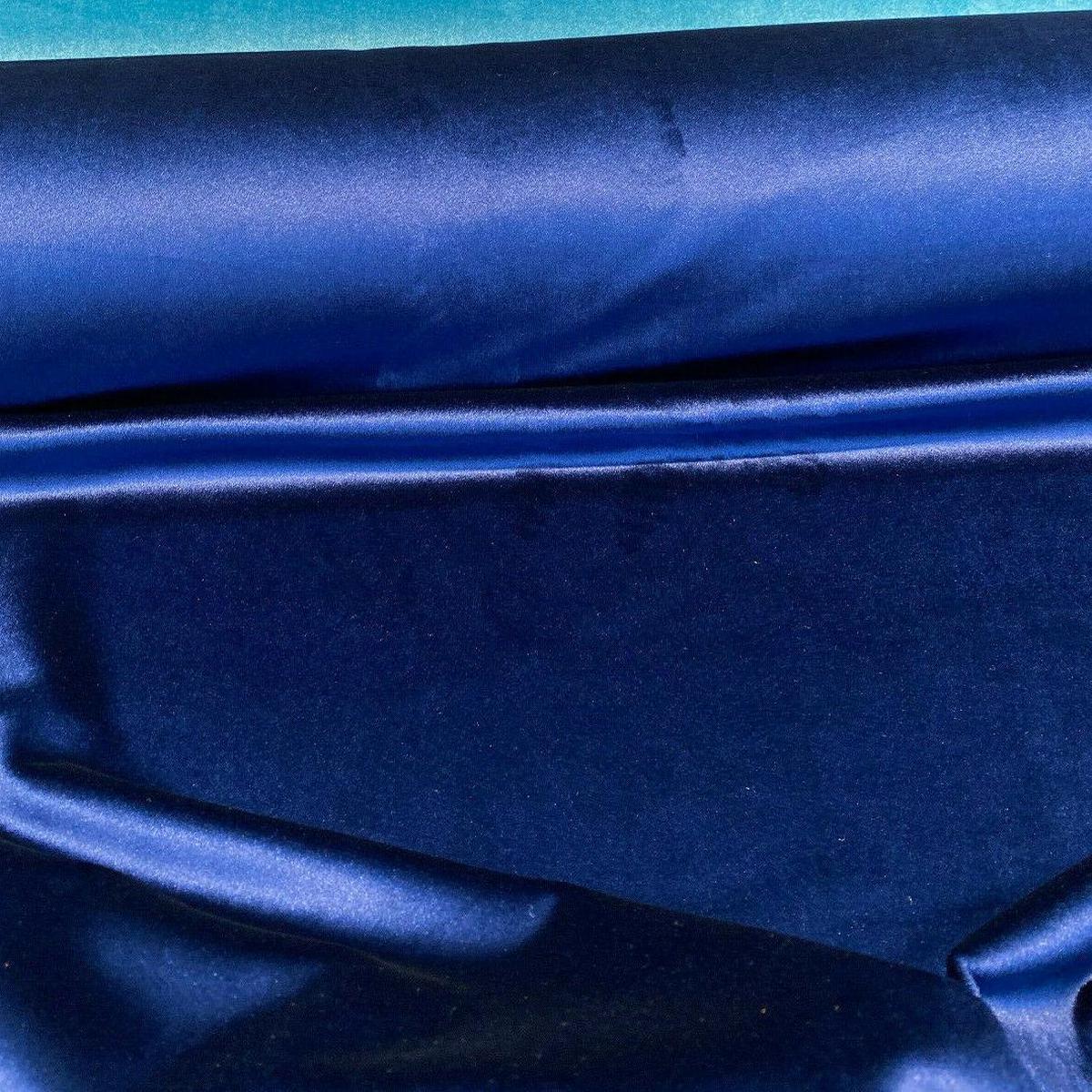 Navy Blue Exclusive Velveteen Velvet Drapery Upholstery Fabric by the yard