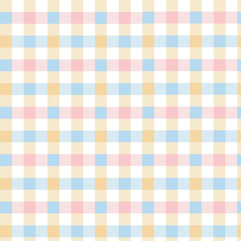 Pastel Gingham Stripe Fabric - Yellow
