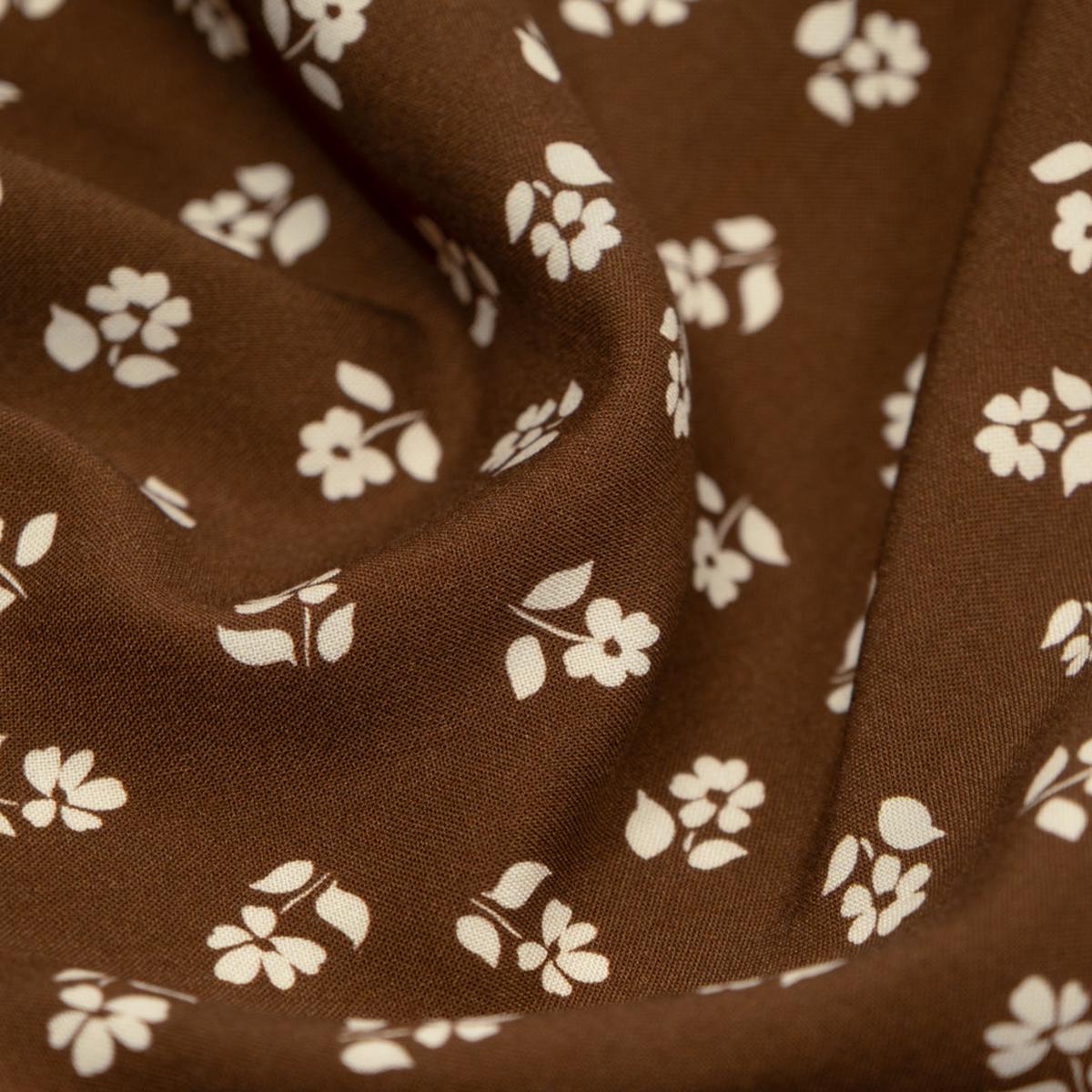 Perfect Posy Printed Viscose Challis - Nutshell
