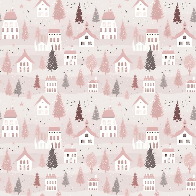Pink Christmas Pattern 20 Quilting Cotton Fabric