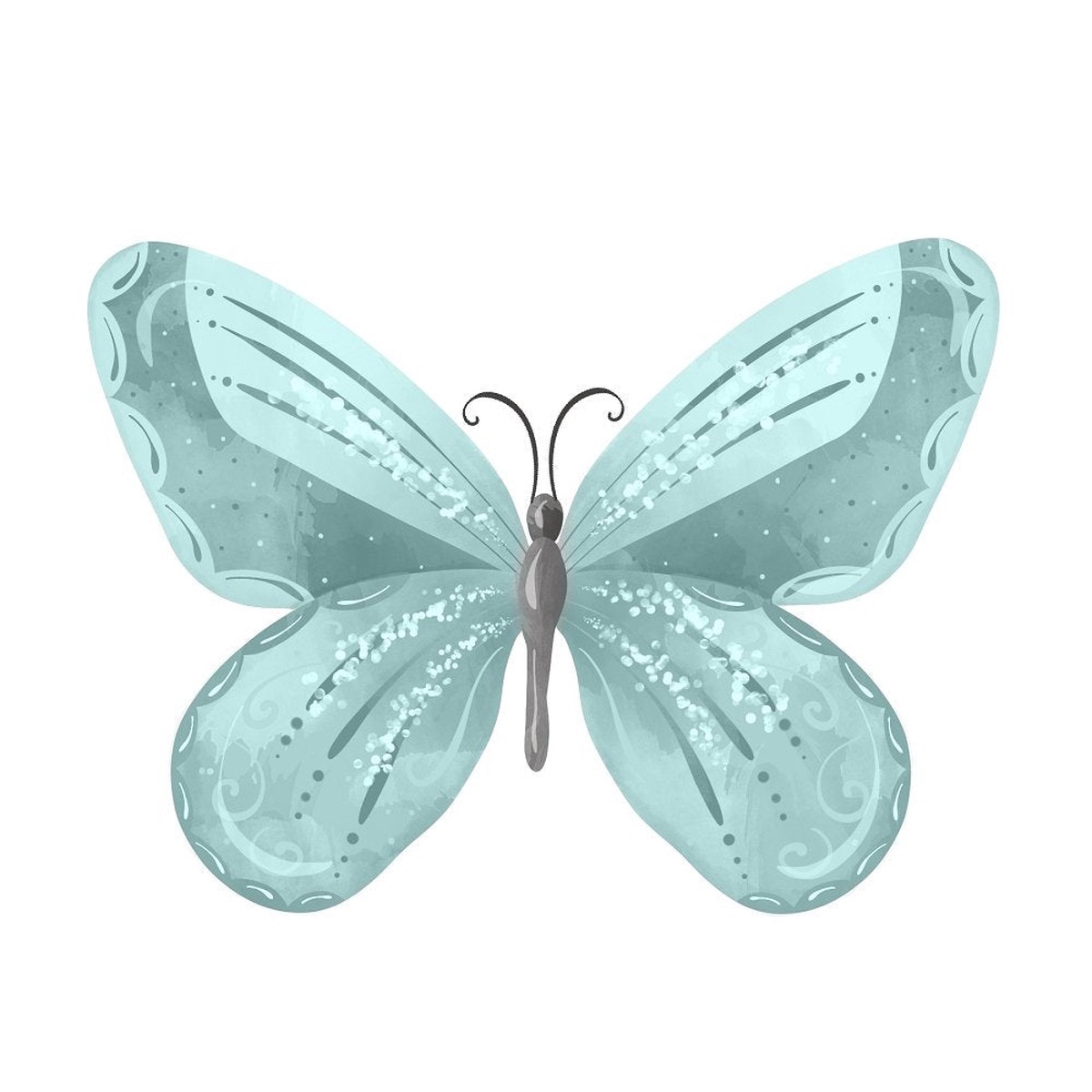 Spring Time Butterfly Fabric Panel - Blue