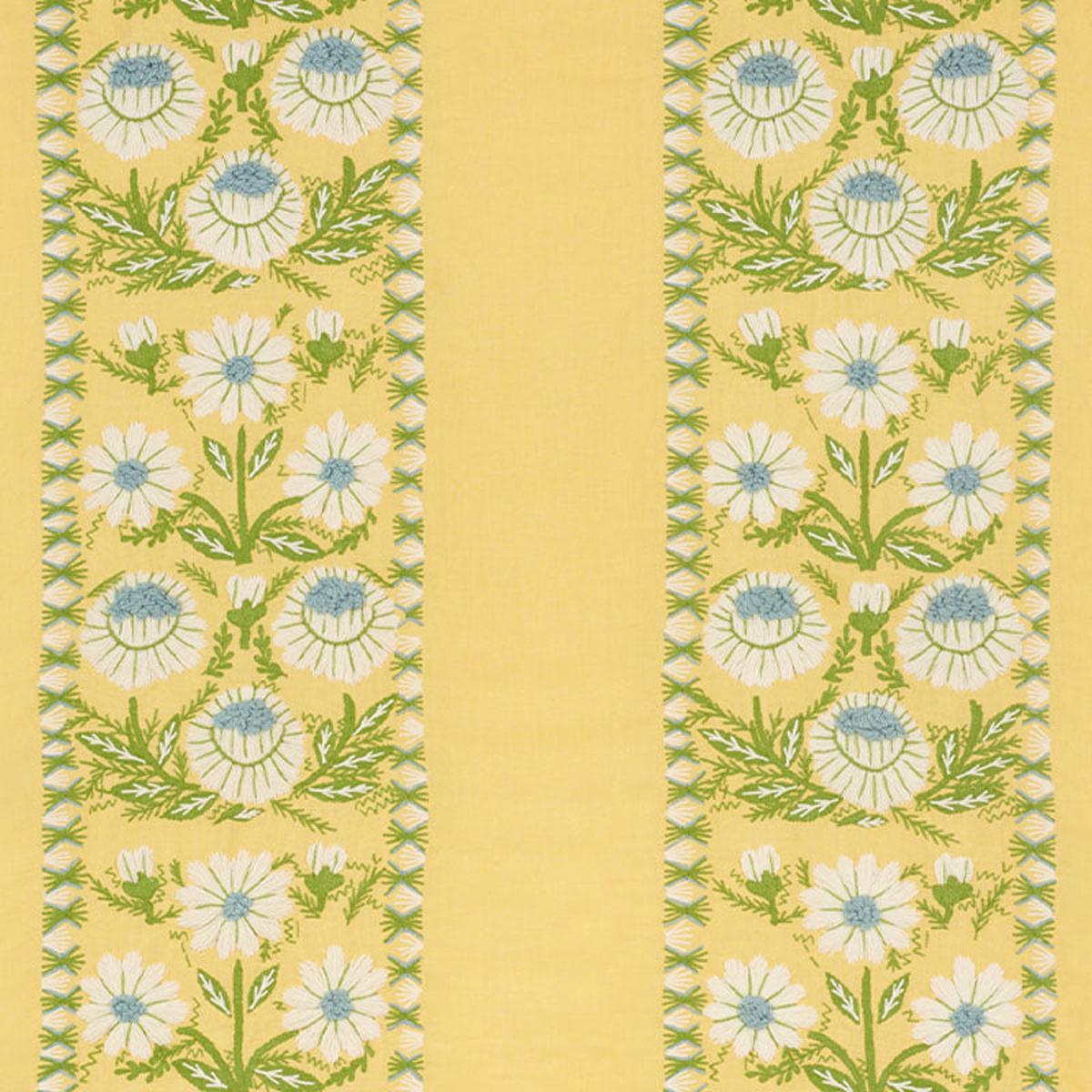 Abigayl: Swedish Embroidered Schumacher Marguerite Fabric by the yard