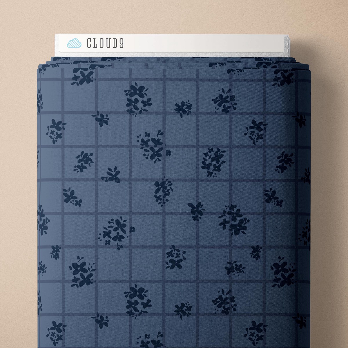 Ditsy Check Double Gauze -- Indigo and Sienna by Hello Aunty Design -- Cloud 9