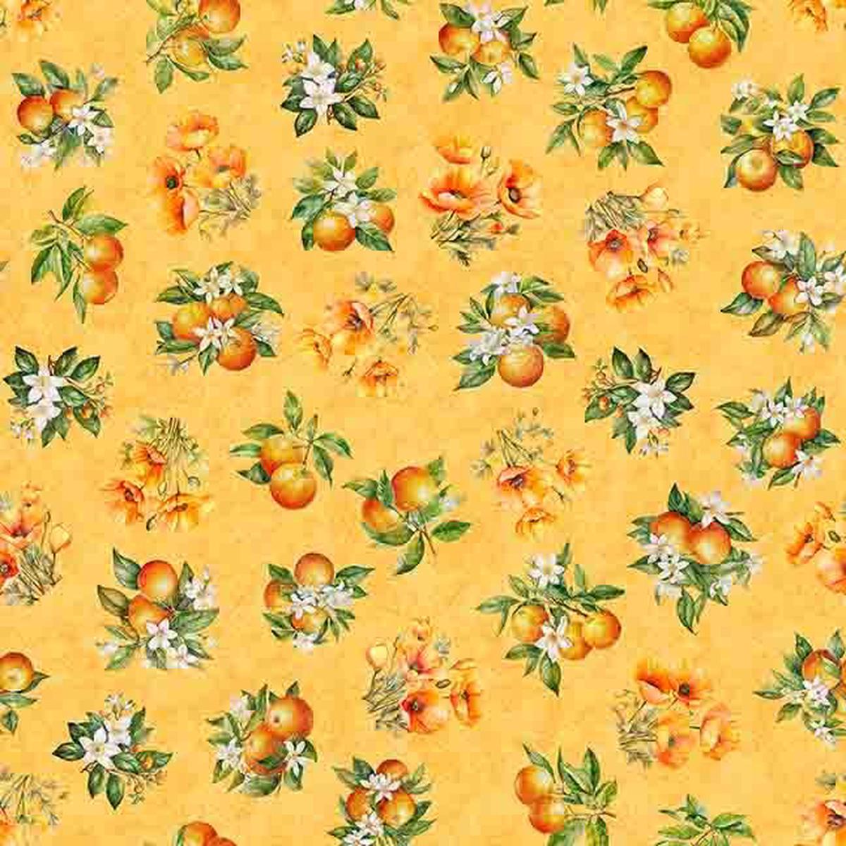 Quilting Treasures Fabric - California Dreaming Orange Toss Papaya SOLD BY THE HALF YARD