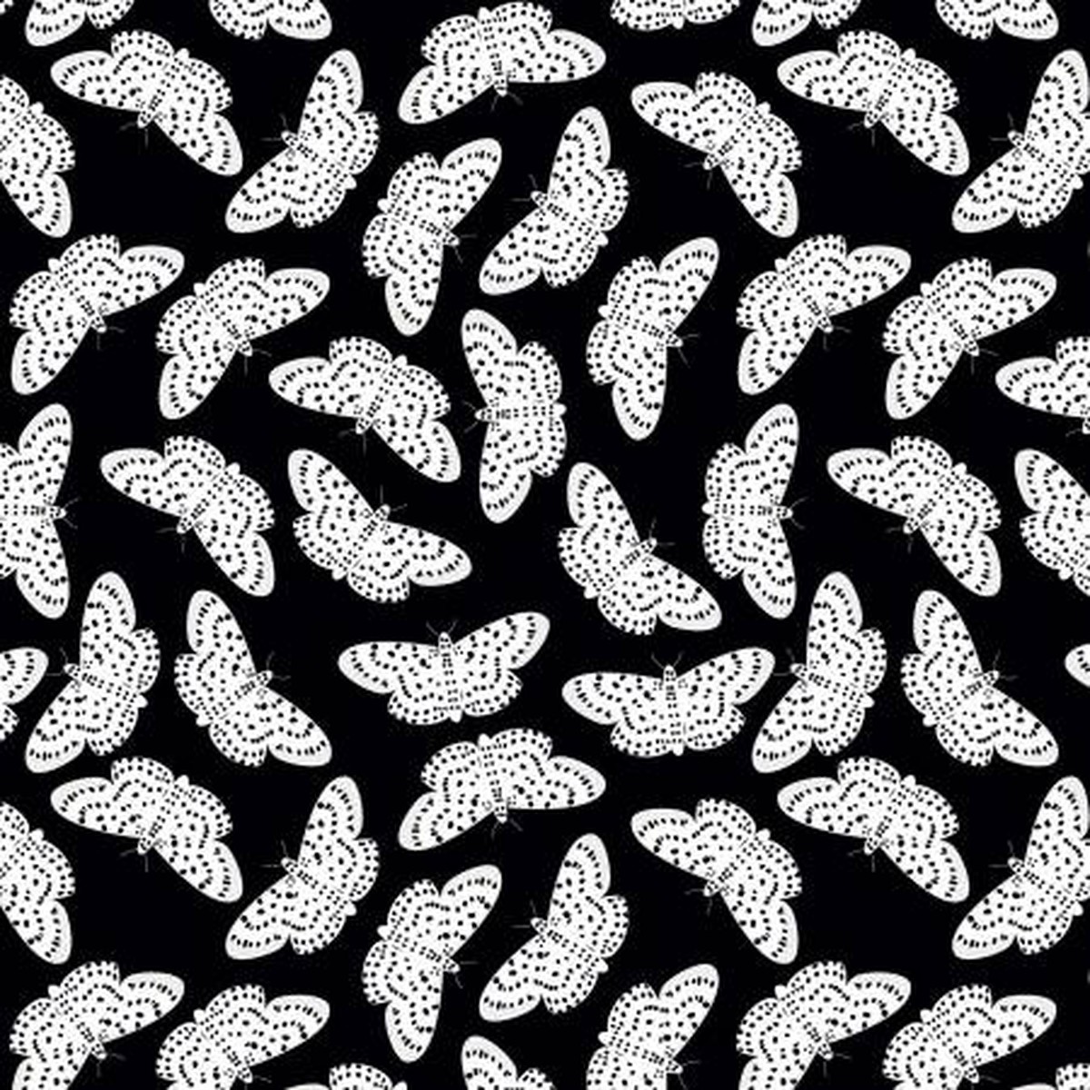 Spotted Butterflies Black