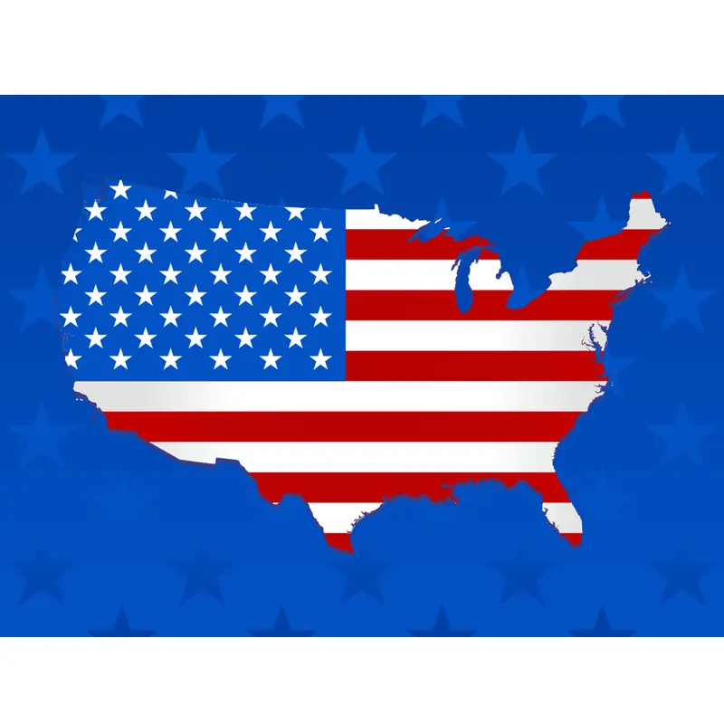 Stars & Stripes Map Fabric Panel - 26"