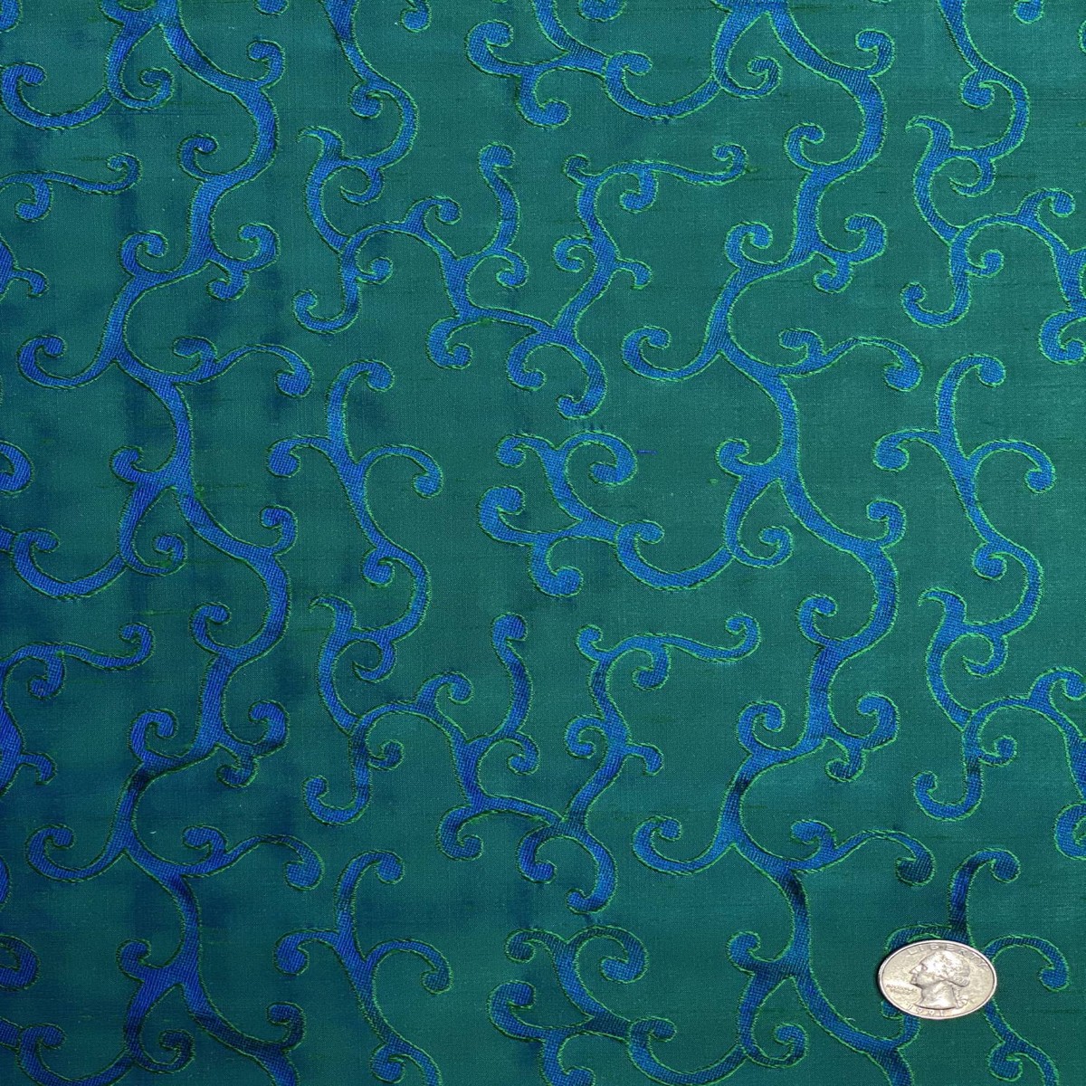 Turquoise 214 Silk Jacquard